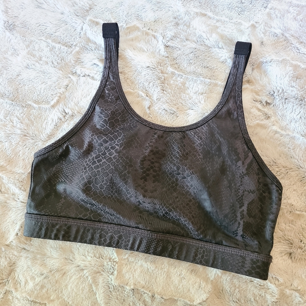 No Rest For Bridget Black Snake Print Sports Bra
